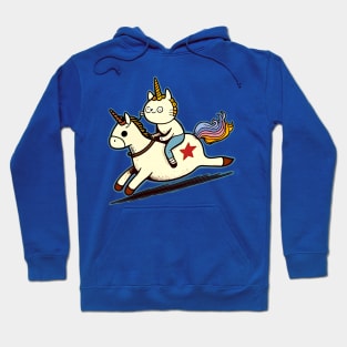 Funny Kittycorn and Magical Unicorn [Cat Riding Unicorn] Hoodie